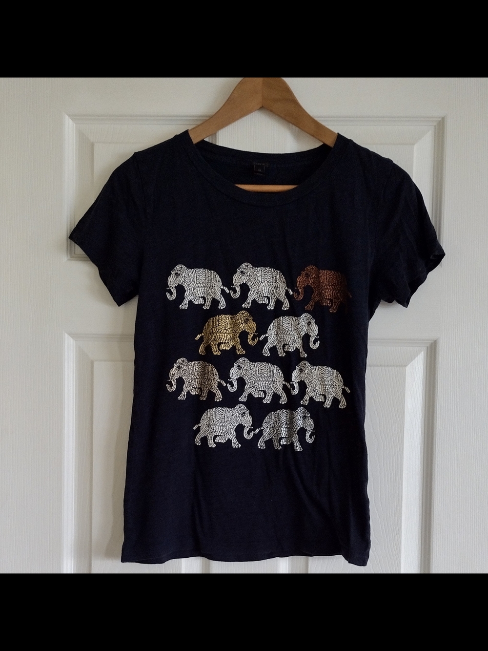 J.Crew Walking Elephants Collector Navy Tee Women's T-shirts